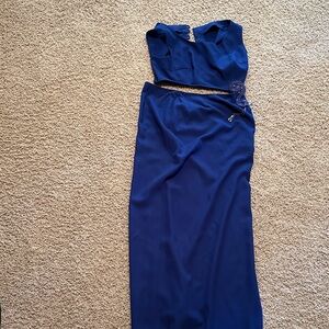 Elegant Vintage Blue Dress